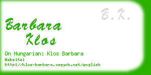 barbara klos business card